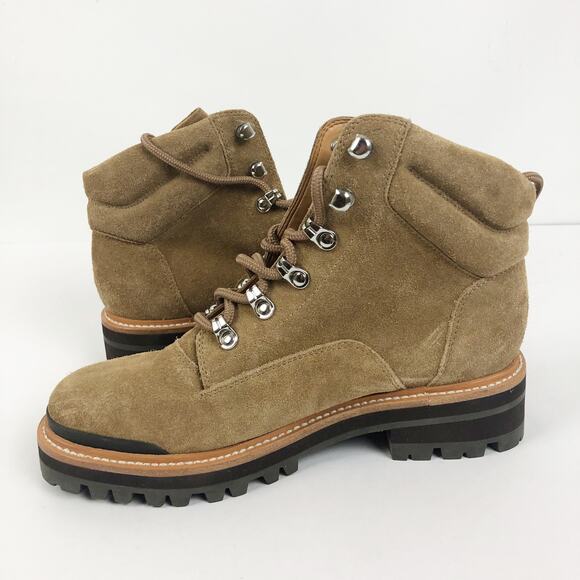 Marc Fisher Womens Idaran Hiking Boots 7.5 Brown Suede Lace Up Lug Sole NWOB - Picture 6 of 12